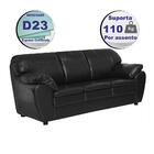 Sofá 3 Lugares Cama Inbox Riade 2,05m Tecido Courino Preto