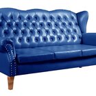 Sofá 3 Lugares Capitonê Vintage Imperador Chesterfield Azul