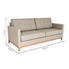 Sofá 3 Lugares Carlo Veludo Bege E Mel 200 Cm