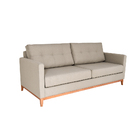 Sofá 3 Lugares Carlo Veludo Bege E Mel 200 Cm