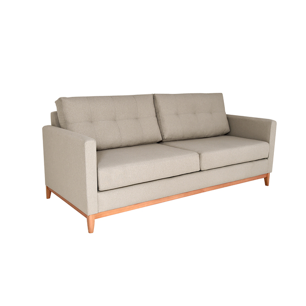 Sofá 3 Lugares Carlo Veludo Bege E Mel 200 Cm