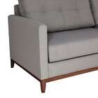 Sofá 3 Lugares Carlo Veludo Cinza E Imbua 180 Cm