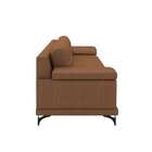 Sofá 3 Lugares Carrara Couro Conhaque