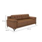 Sofá 3 Lugares Carrara Couro Conhaque