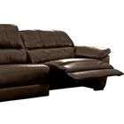 Sofá 3 Lugares Cayman Elétrico 356cm Couro Marrom - Mempra