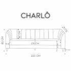 Sofá 3 Lugares Charlô 230cm Veludo Rosê - Gran Belo
