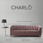 Sofá 3 Lugares Charlô 230cm Veludo Rosê - Gran Belo