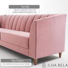 Sofá 3 Lugares Charlô Em Veluso Rosa E Encosto Em Cordão 2,3m