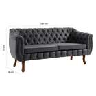 Sofá 3 Lugares Chesterfield Courissimo Chumbo