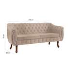 Sofá 3 Lugares Chesterfield Linho Bege