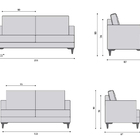 Sofá 3 Lugares Chumbo Em Veludo 2,03m Lírio