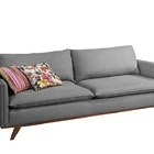 Sofá 3 Lugares Chumbo Em Veludo 2,03m Sagitta