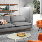 Sofá 3 Lugares Chumbo Em Veludo 2,03m Sagitta