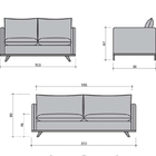 Sofá 3 Lugares Chumbo Em Veludo 2,03m Sagitta