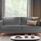 Sofá 3 Lugares Chumbo Em Veludo 2,14m Amarílis