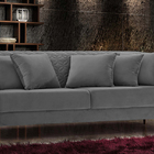 Sofá 3 Lugares Chumbo Em Veludo 2,26m Magnólia