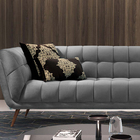 Sofá 3 Lugares Chumbo Em Veludo 2,27m Hortênsia