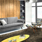 Sofá 3 Lugares Chumbo Em Veludo 2,31m Indus