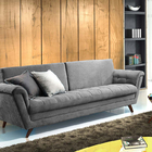 Sofá 3 Lugares Chumbo Em Veludo 2,31m Indus