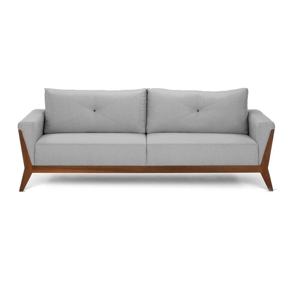 Sofá 3 Lugares Cinza 2,10m Afrodite Plus