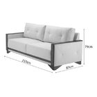 Sofá 3 Lugares Cinza em Toque de Linho 2,10m Atena Plus