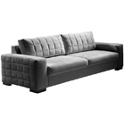 Sofá 3 Lugares Cinza Em Veludo 2,00m Athor