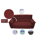 Sofá 3 Lugares Clássico Cama Inbox 2,00m Tecido Suede Vermelho