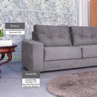 Sofá 3 Lugares Cleo Com Tecido De Fibra Siliconada - Pés Na C