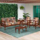 Sofá 3 Lugares Com 2 Poltronas Mesa De Centro E Mesa De Canto