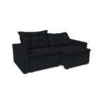 Sofá 3 Lugares Com Baú Retrátil E Reclinável Igor Suede Preto