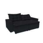 Sofá 3 Lugares Com Baú Retrátil E Reclinável Igor Suede Preto
