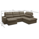 Sofá 3 Lugares Com Chaise 243cm Direito Arezzo Ferguile