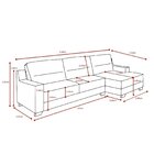 Sofá 3 Lugares Com Chaise 249cm Delphos  Veludo Bege