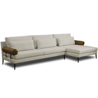 Sofá 3 Lugares Com Chaise 260cm Pés Industrial Malik D06 Linh