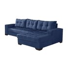 Sofá 3 Lugares Com Chaise Bia  Azul Marinho