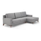 Sofá 3 Lugares com Chaise Cinza 240cm Aurora