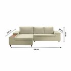 Sofá 3 Lugares Com Chaise Clássico Invertido  Bege