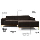 Sofá 3 Lugares Com Chaise Direito Para Sala Molino 230 Cm D02