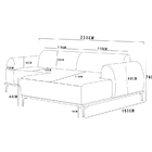 Sofá 3 Lugares Com Chaise Direito Para Sala Molino 230cm D02