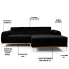 Sofá 3 Lugares Com Chaise Direito Para Sala Molino 245 Cm D02