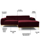 Sofá 3 Lugares Com Chaise Direito Para Sala Molino 245 Cm D02