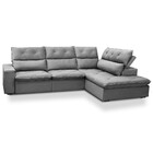 Sofá 3 Lugares Com Chaise Direito Veludo Noruega Ferguile