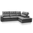 Sofá 3 Lugares Com Chaise Direito Veludo Noruega Ferguile