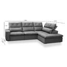 Sofá 3 Lugares Com Chaise Direito Veludo Noruega Ferguile