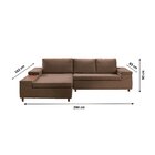 Sofá 3 Lugares Com Chaise E Entrada Usb Clássico Invertido