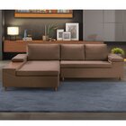 Sofá 3 Lugares Com Chaise E Entrada Usb Clássico Invertido