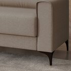 Sofá 3 Lugares Com Chaise E Pé Metálico Amazon Bege