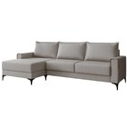 Sofá 3 Lugares Com Chaise E Pé Metálico Amazon Bege