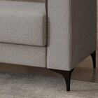 Sofá 3 Lugares Com Chaise E Pé Metálico Amazon Bege