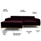 Sofá 3 Lugares Com Chaise Esquerdo Para Sala Molino 230 Cm D0